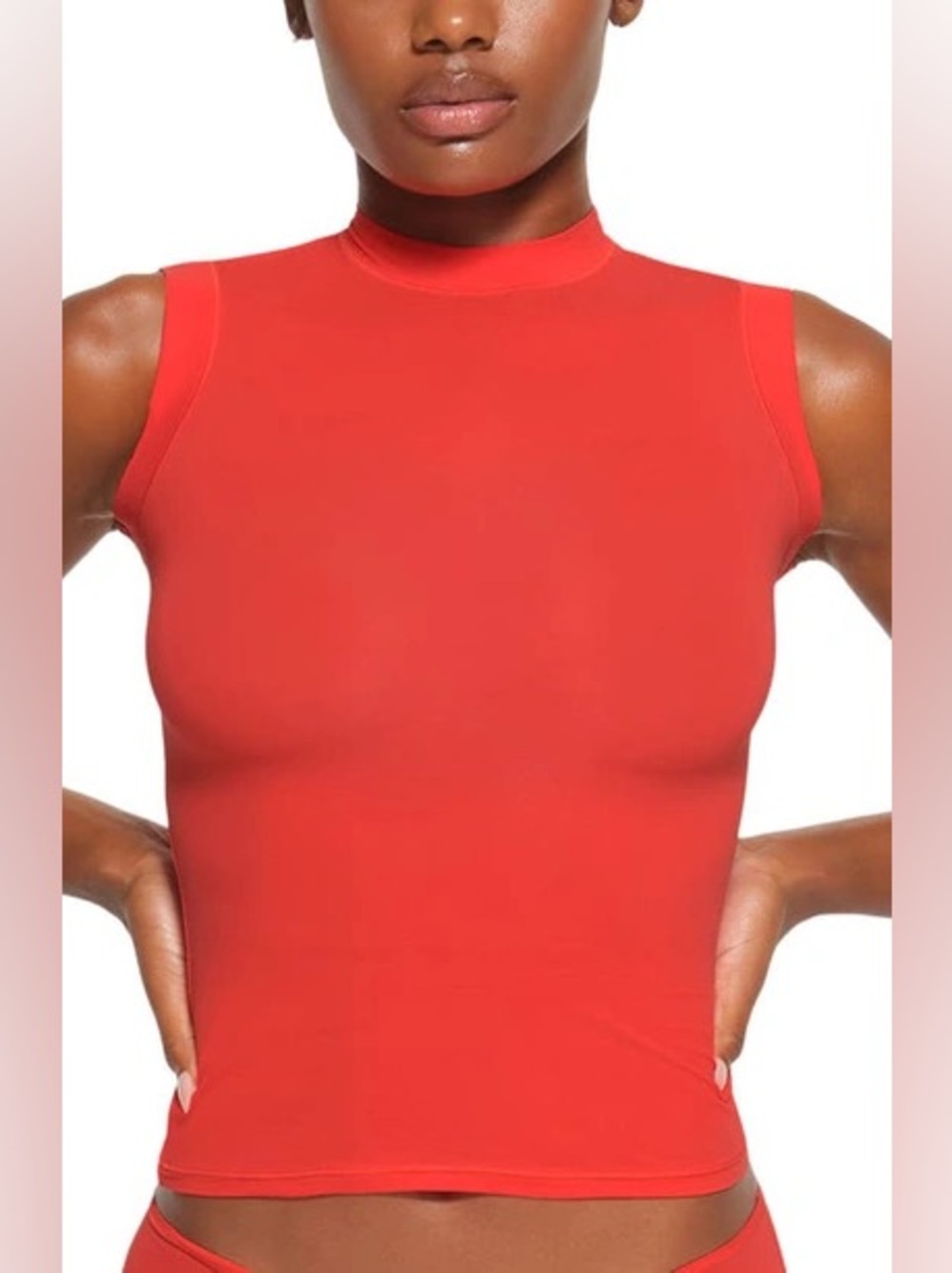 SKIMS FITS EVERYBODY MOCK NECK TANK LIMITED EDITION: POPPY SMALL
